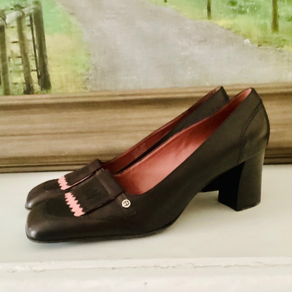 Vtg Etienne Aigner E-Ysabel Brown Square Tow leather pumps women’s 10M Brazil - Picture 12 of 16